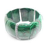Garden of Stephen Malachite Stertch Bracelet in Strerling Silver with Flower Spacer
