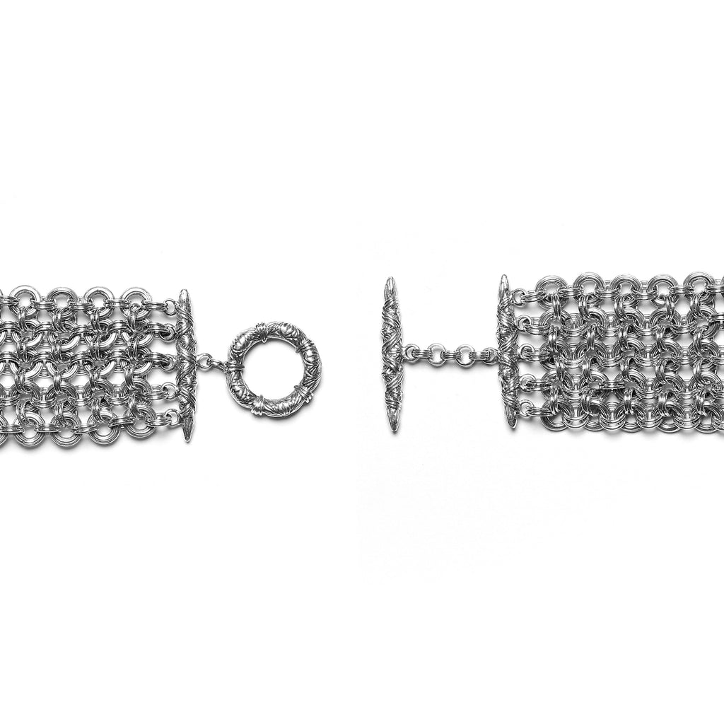Orogento 6 Strand Hand Weave Sterling Silver Bracelet