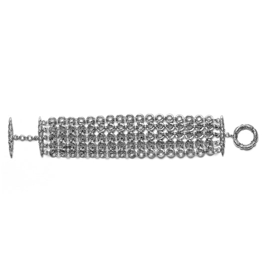 Orogento 6 Strand Hand Weave Sterling Silver Bracelet