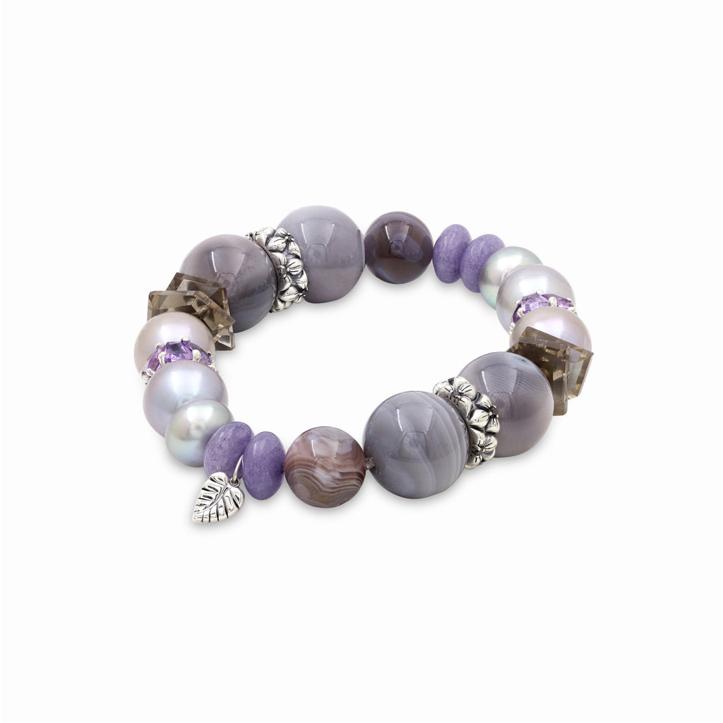 Purple Amethyst Birthstone Bracelets for Men, February Aquarius Zodiac