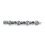 Terraquatic Hand Carved Labradorite London and Sky Blue Topaz Bracelet in Sterling Silver