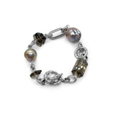 Terraquatic Smoky Quartz and Pearl Bracelet in Sterling Silver