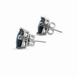 Garden of Stephen Hematite Triple on Engraved Wire Stud Earrings in Sterling Silver