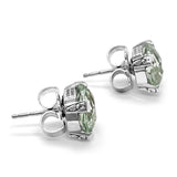 Garden of Stephen 925 Green Amethyst Stud Earrings in Sterling Silver