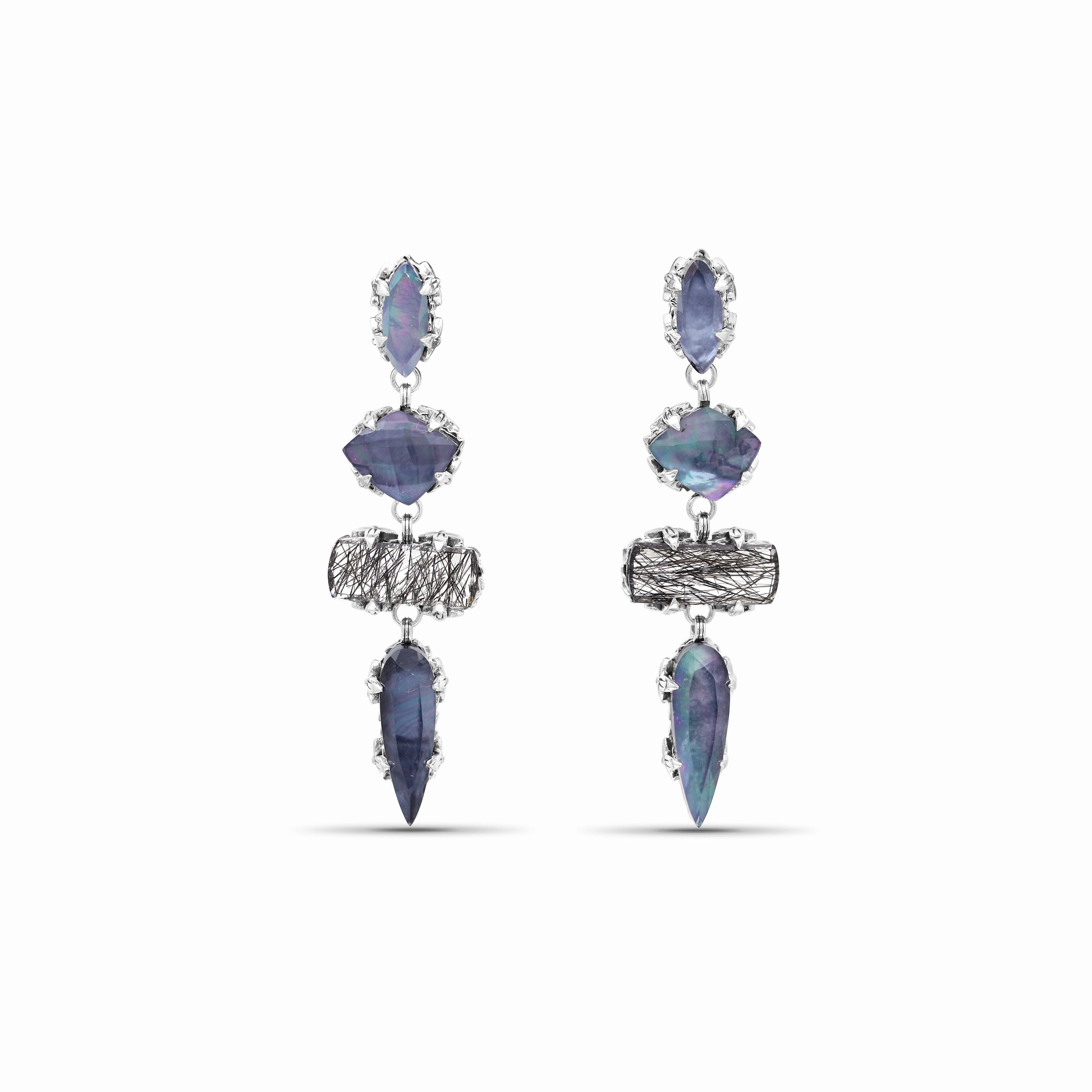 Stephen dweck デュエック ギャラクシカルピアス Garden of Stephen 10.45ct Green Onyx Earrings in Sterling Silver