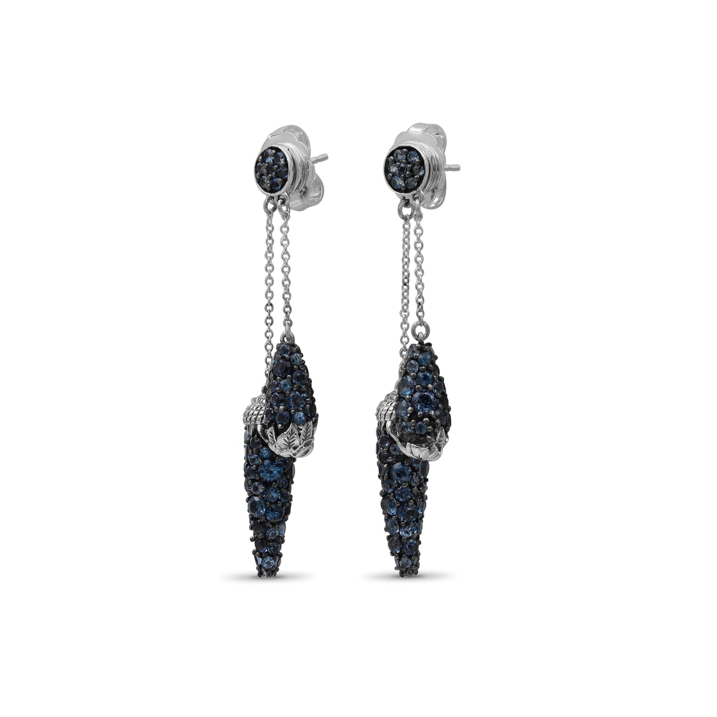 Garden of Stephen London Blue Topaz Drop Earring in Sterling Silver