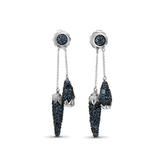 Garden of Stephen London Blue Topaz Drop Earring in Sterling Silver