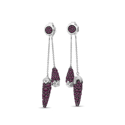 Garden of Stephen Rhodolite Garnet Drop Earring in Sterling Silver
