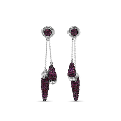 Garden of Stephen Rhodolite Garnet Drop Earring in Sterling Silver
