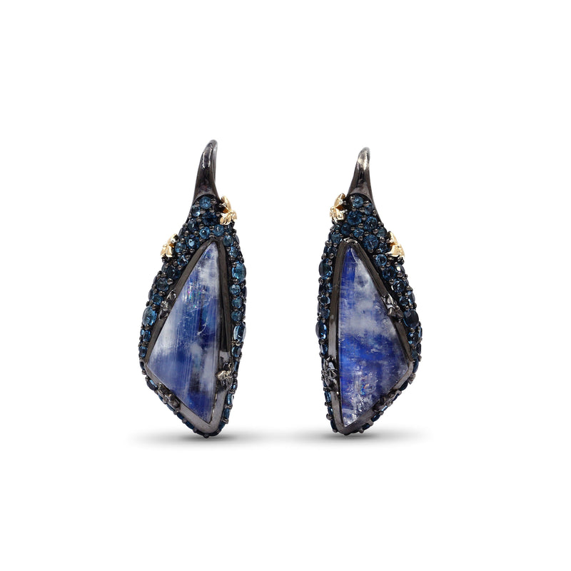 Sterling Silver Rainbow Moonstone & Sky Blue Topaz Earrings Sterling Silver Rainbow Moonstone & Sky Blue Topaz Earrings