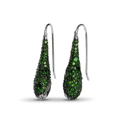 Garden of Stephen Chrome Diopside Hook Earrings in Sterling Silver