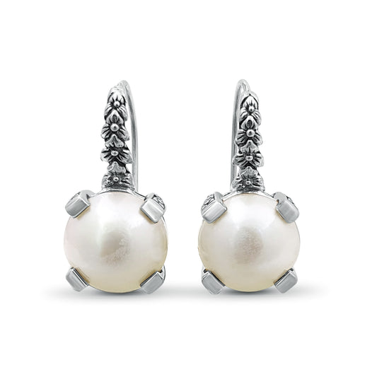 Pearlicious 12MM Round White Pearl Earring in Sterling Silver