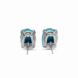 Carventurous Hand Carved Turquoise Clip Earrings in Sterling Silver