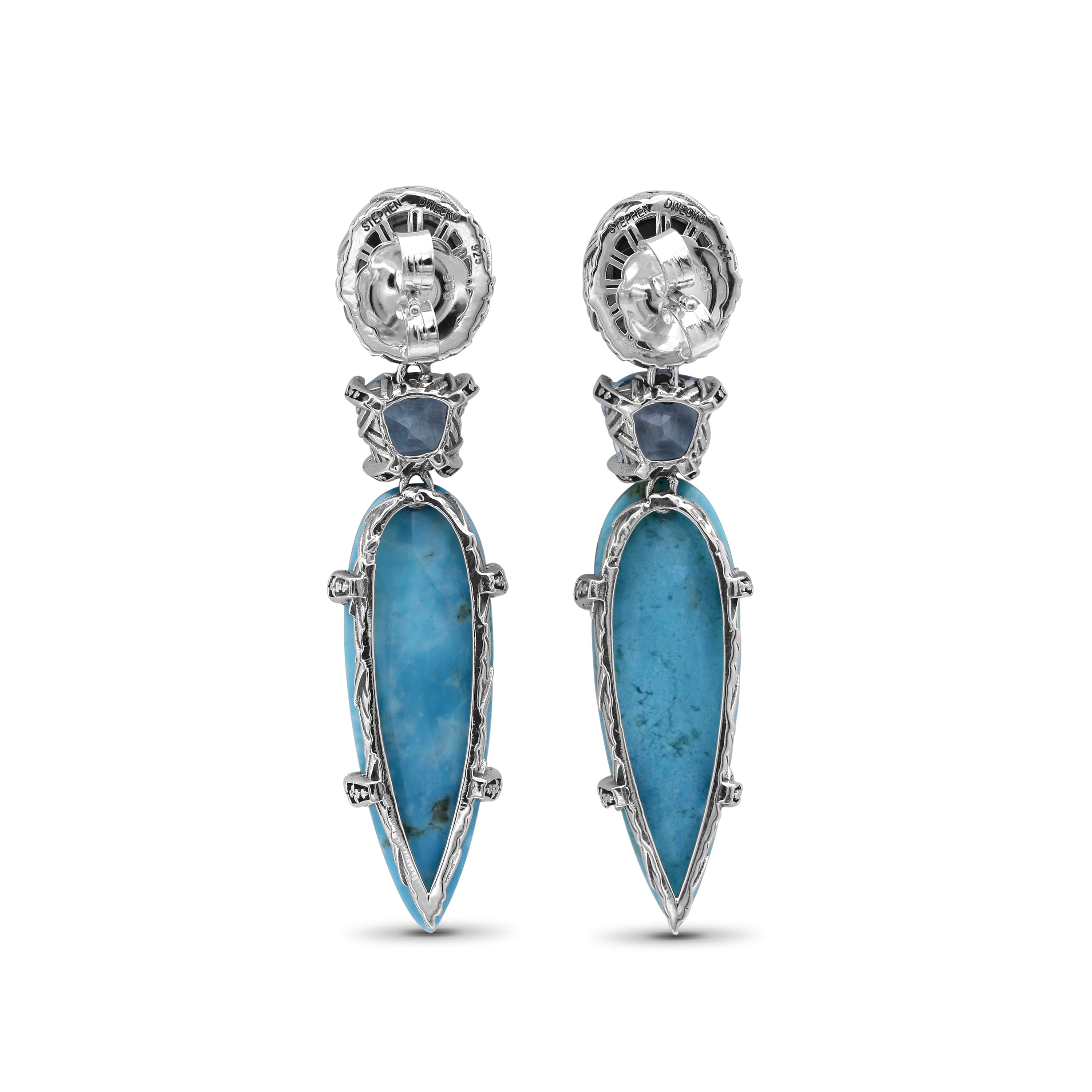 Carventurous Hand Carved Natural Quartz Abalone Faceted Blue Topaz