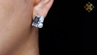 Rockragous Faceted Rock Crystal, Natural Pearl, Mother of Pearl set in Sterling Silver
