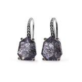 Galactical Black Tourmalated Quartz and Champagne Diamond Galactical Earrings in Sterling Silver