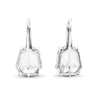 Galactical Green Prasiolite and Champagne Diamond Galactical Earrings in Sterling Silver
