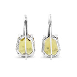 Galactical Champagne Quartz and Champagne Diamond Galactical Earrings in Sterling Silver