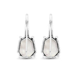 Galactical Crystal Quartz Over White Mop Galactical Earrings in Sterling Silver with Diamonds