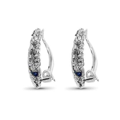 Kyoto Blue Sapphire 0.75ct Earrings in Sterling Silver