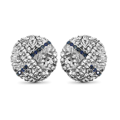 Kyoto Blue Sapphire 0.75ct Earrings in Sterling Silver