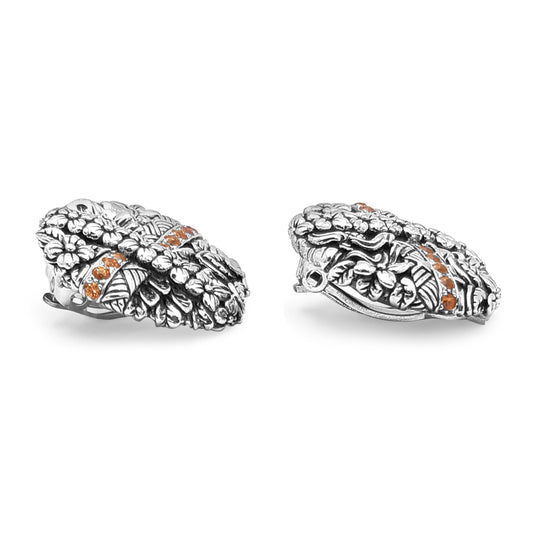 Kyoto Orange Sapphire 0.90ct Earrings in Sterling Silver