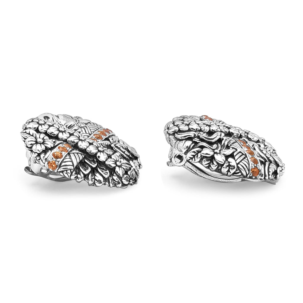 Kyoto Orange Sapphire 0.90ct Earrings in Sterling Silver