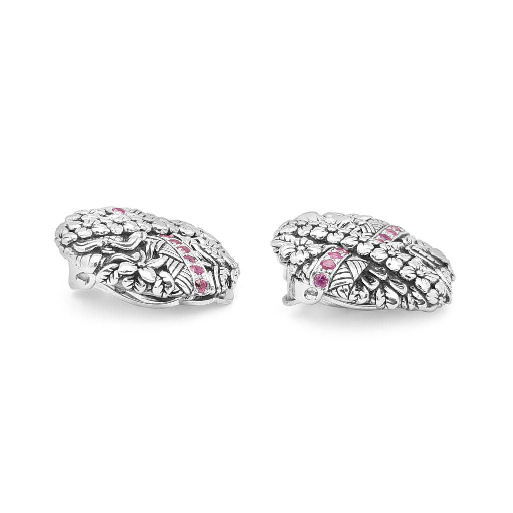 Kyoto Pink Sapphire 0.50ct Earrings In Sterling Silver