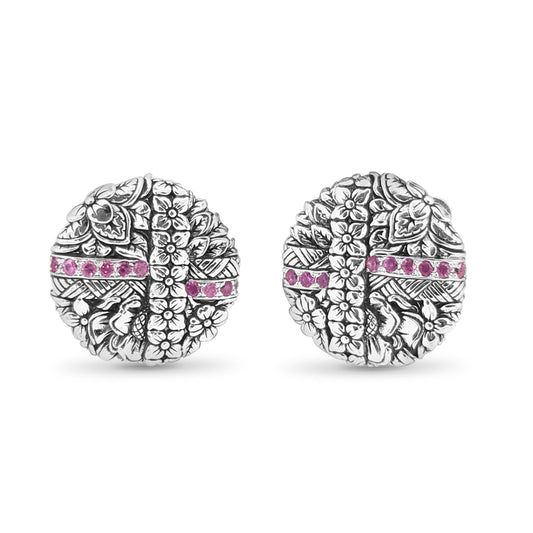 Kyoto Pink Sapphire 0.50ct Earrings In Sterling Silver