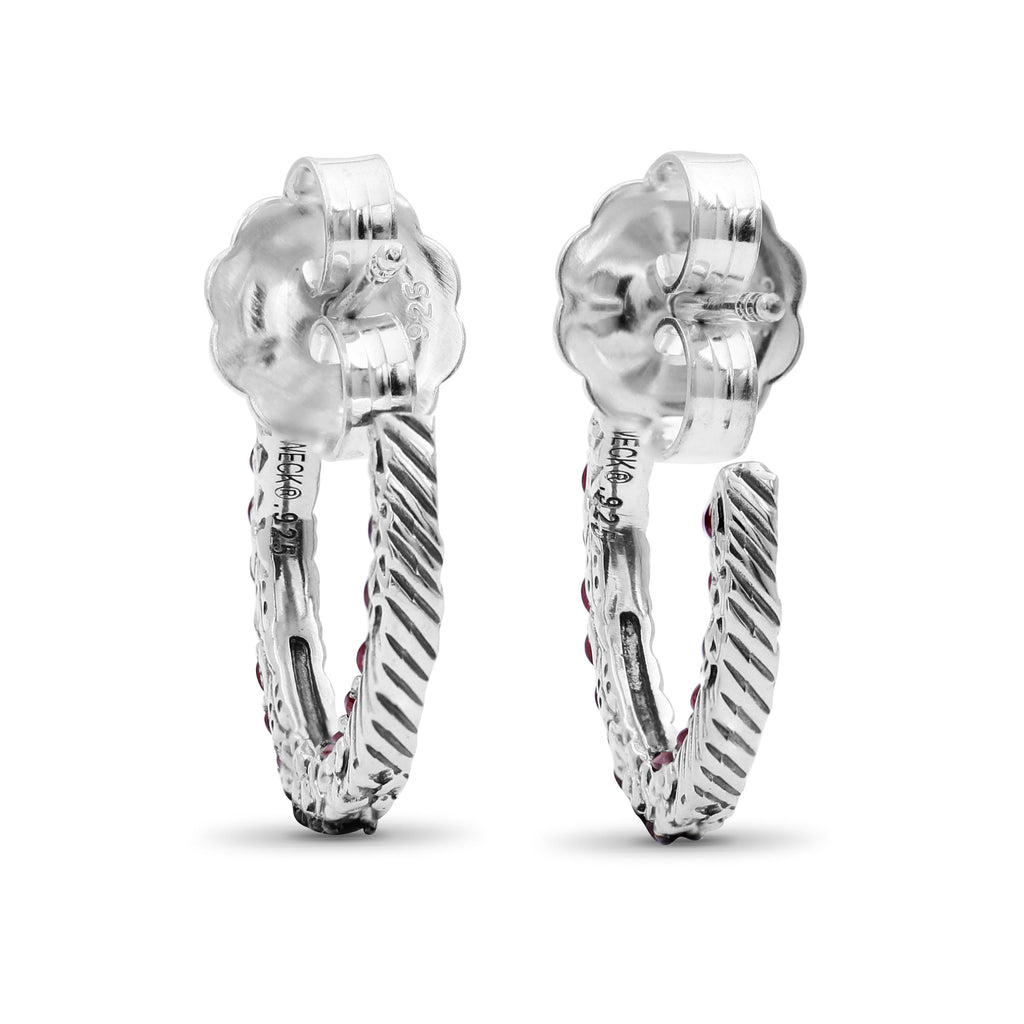 Kyoto Ruby 1.85ct Earrings in Sterling Silver
