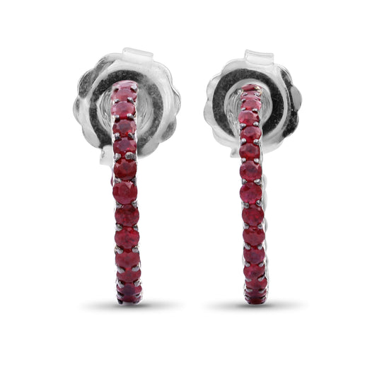 Kyoto Ruby 1.85ct Earrings in Sterling Silver