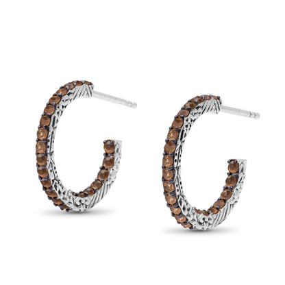 Kyoto Orange Sapphire 1.50ct Earrings in Sterling Silver