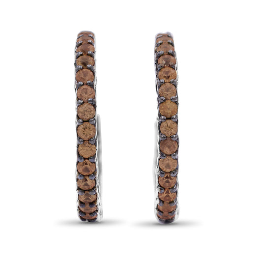 Kyoto Orange Sapphire 1.50ct Earrings in Sterling Silver