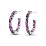 Kyoto 1.90ct Pink Sapphire Earrings in Sterling Silver