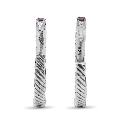 Kyoto 1.90ct Pink Sapphire Earrings in Sterling Silver