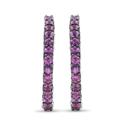 Kyoto 1.90ct Pink Sapphire Earrings in Sterling Silver
