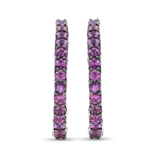 Kyoto 1.90ct Pink Sapphire Earrings in Sterling Silver
