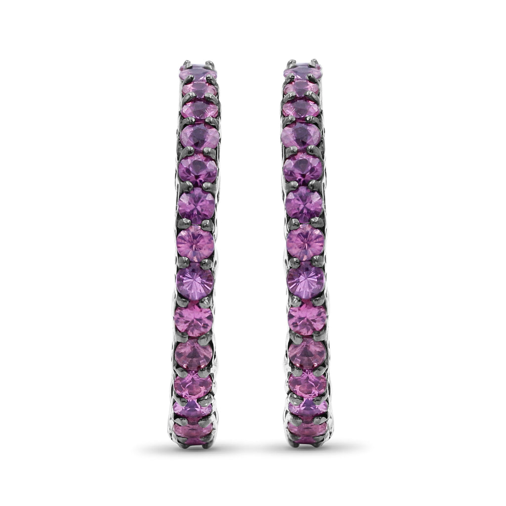 Kyoto 1.90ct Pink Sapphire Earrings in Sterling Silver