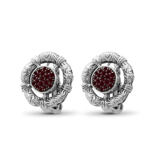 Kyoto Ruby Earring in Sterling Silver