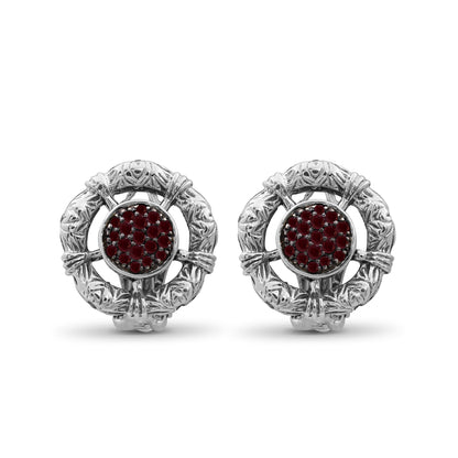 Kyoto Ruby Earring in Sterling Silver