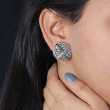 Kyoto Emerald Earrings in Sterling Silver