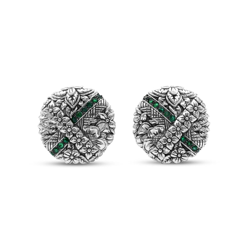 Kyoto Emerald Earrings in Sterling Silver