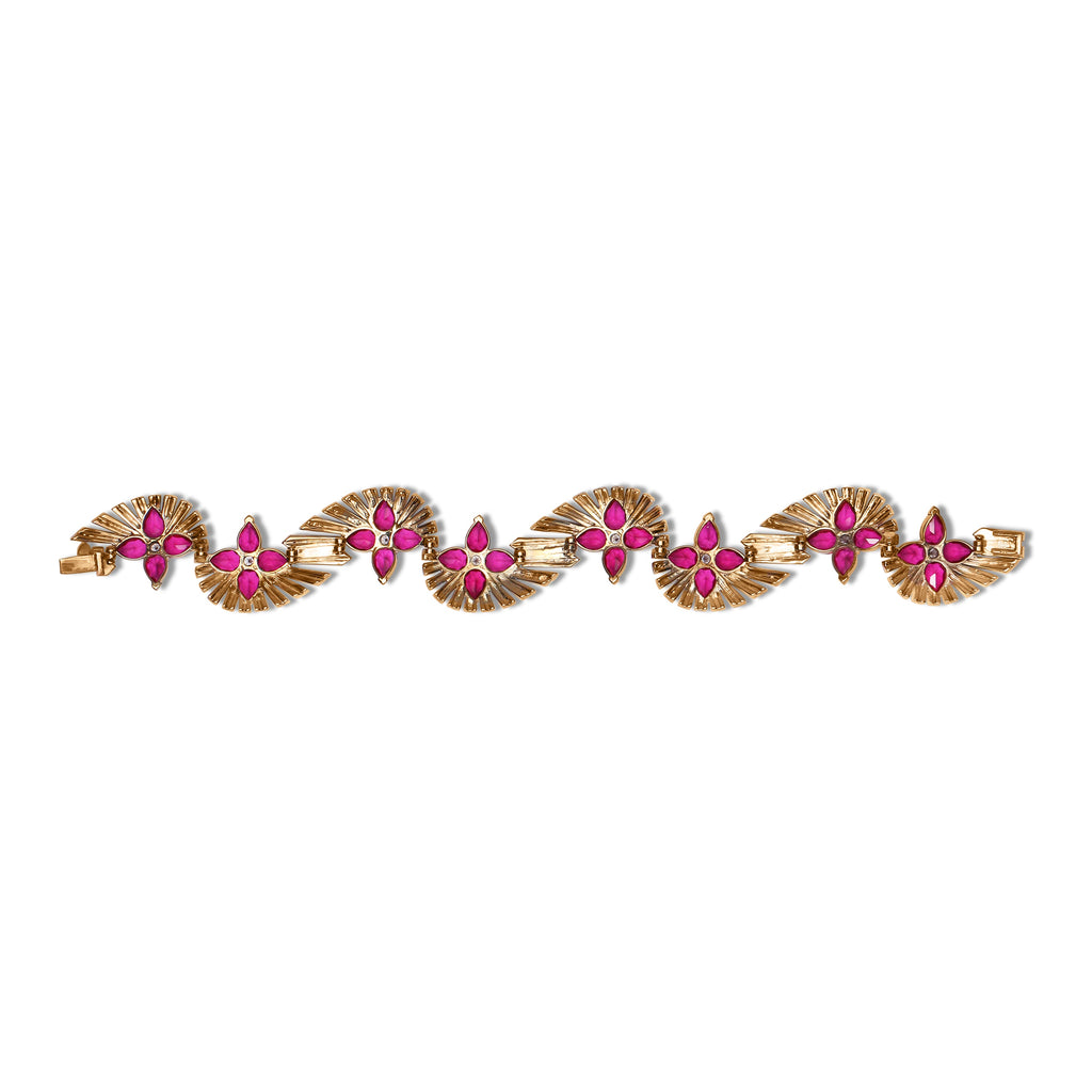 Sunray Ruby 21.90ct and Diamond 7.30ct Bracelet in 18K Gold