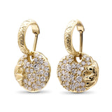 Luxury Diamond Pave 1ct Dangle Earrings in 18K Gold