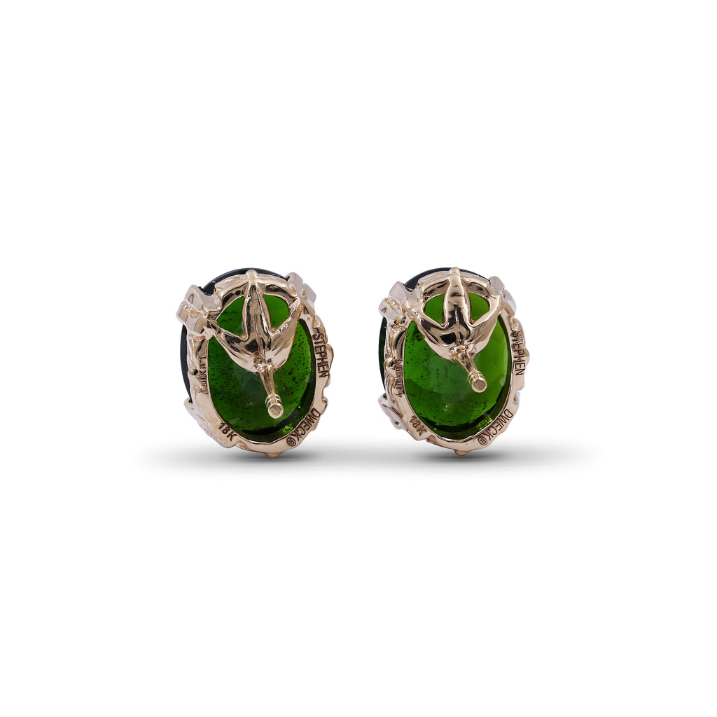 Luxury Green Tourmaline 14ct Earrings in 18K Gold