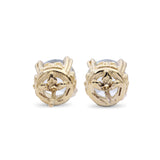 Luxury 6MM Aquamarine Earrings in 18K Gold