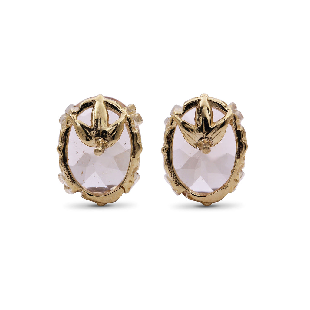 Luxury Morganite 6.6ct Earrings in 18K Gold