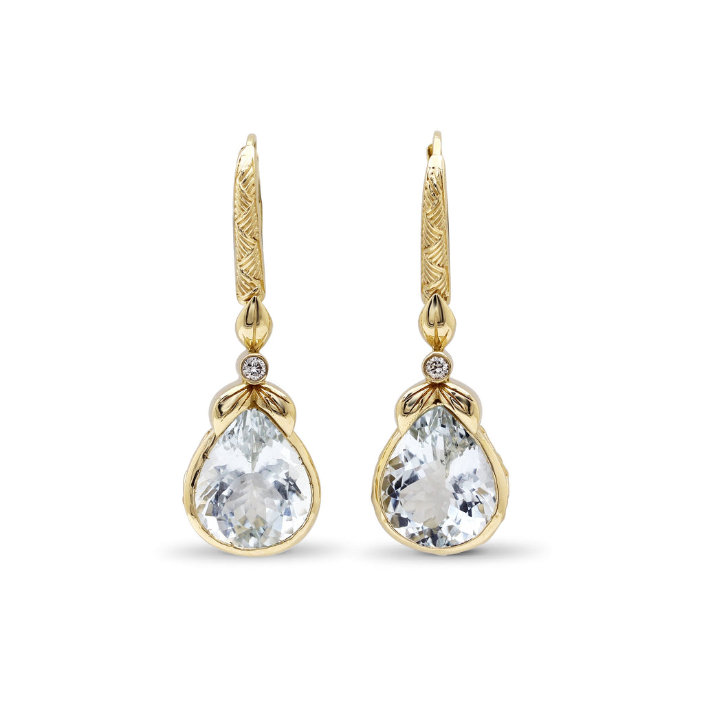 Aquamarine and Diamond Earring 14K White Gold – Skibell Fine Jewelry