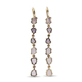 Luxury Galactical Lavender Moon Quartz and Diamond 0.35ct Earrings in 18K Gold
