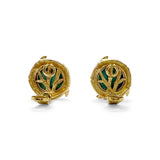Luxury Hand Carved Turquoise Earrings in 18K Gold